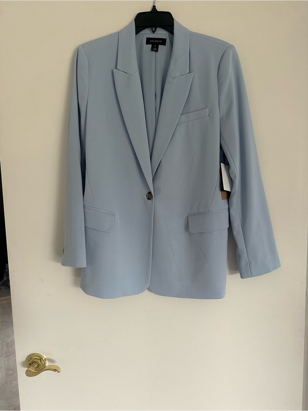 Halogen Pale Blue Single-Button Blazer